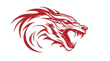 Chinese dragon symbol white background