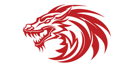 Chinese dragon symbol logo white background