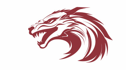 Chinese dragon symbol white background