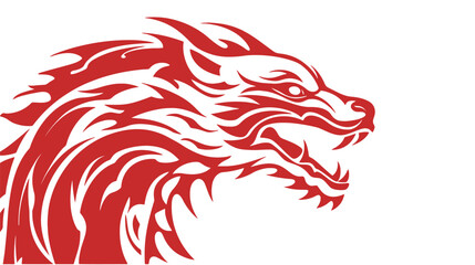 Chinese dragon symbol white background
