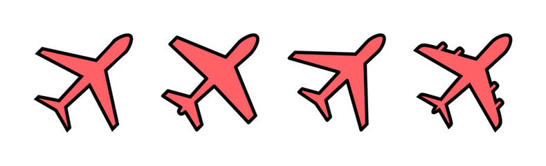 Plane icon set illustration. Airplane sign and symbol. Flight transport symbol. Travel sign. aeroplane