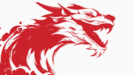 Chinese dragon symbol white background