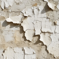 Weathered wall with peeling white paint. Perfect for a backdrop with a sense of history and wear