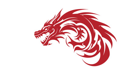 Chinese dragon symbol white background