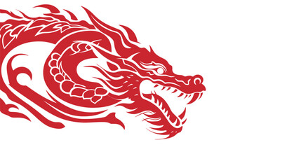 Chinese dragon symbol logo white background