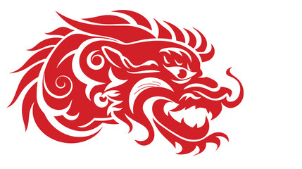 Chinese dragon symbol logo white background