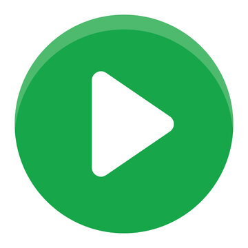 Play sign green button. Green play button Vector illustration isolated on a white background. Media, web and play symbol logo design, Digital Video Logo Design Template.
