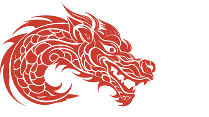 Chinese dragon symbol white background