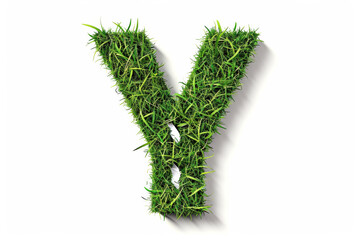 A letter drawn from grass.