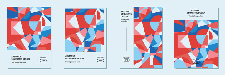 Red Blue Geometric Abstract