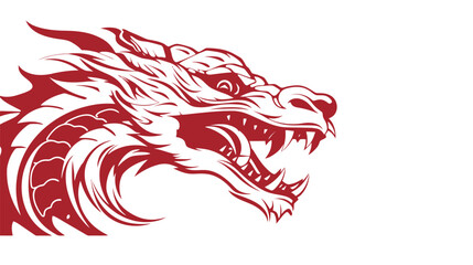 Chinese dragon symbol logo white background
