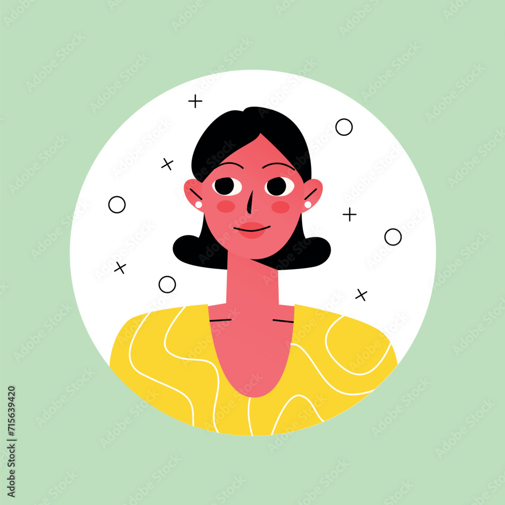 Poster avatar of satisfied person in the cartoon style. this image masterfully combines design elements to 
