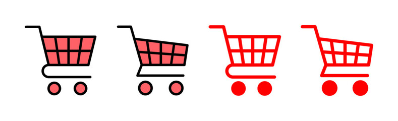 Shopping icon set illustration. Shopping cart sign and symbol. Trolley icon