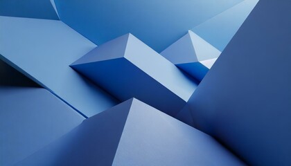 Crystal Clarity: Minimalistic Blue 3D Abstraction