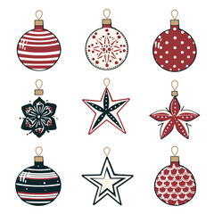 Christmas balls vector design illustration isolated on white background
