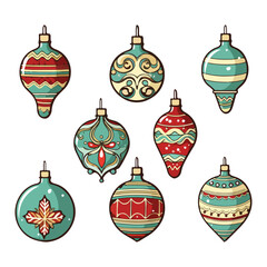 Christmas balls vector design illustration isolated on white background

