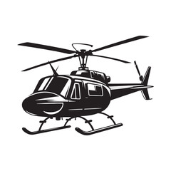 Flight Elegance: Helicopter Silhouette Set Displaying Graceful Aeronautical Movements - Helicopter Flight Silhouette - Helicopter Vector - Aircraft Silhouette
