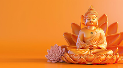 Buddha and Lotus Flower in Hindi. 