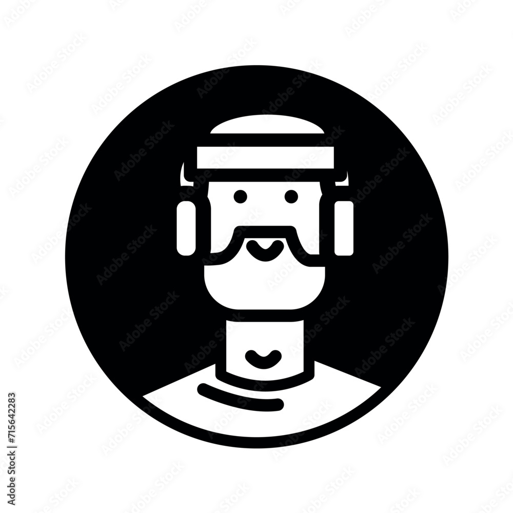Poster back and white avatars of man. an artful man's avatar showcase emotions, skillfully creating a visua