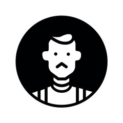 Back and white avatars of man. This illustration features a monochrome design of a man's avatar, skillfully crafted to express a range of emotions against a white background. Vector illustration.