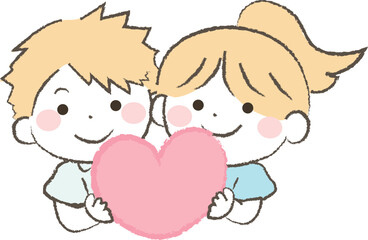 ハートを持った女の子と男の子3