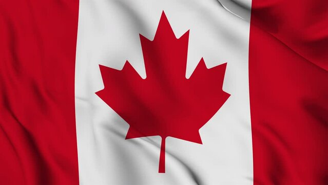 Canada flag seamless loop animation. The National flag of Canada 4k High Resolution.