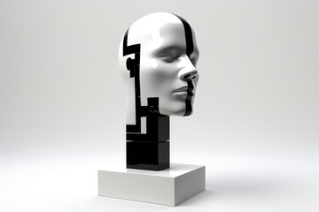 3d abstract human head,face, Psychic waves concept