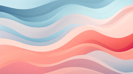 an abstract painting with red, blue, and purple colors, in the style of computer art, smooth curves, light red and light aquamarine, color stripes