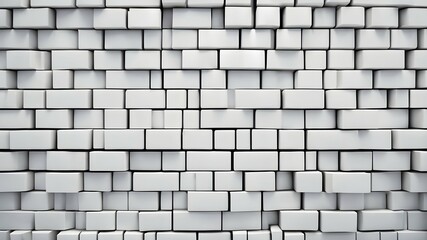 Fototapeta premium White brick wall background. Neutral flat brick wall texture closeup for design