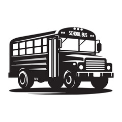 Pedals of Progress: School Bus Silhouette Ensemble Accelerating Towards the Horizons of Educational Advancement - School Bus Illustration - School Transport Vector
 - obrazy, fototapety, plakaty