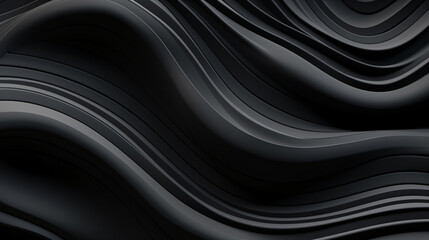 abstract abstract grey and black design, in the style of layered fibers, futuristic chromatic waves, naturalistic landscape backgrounds, shaped canvas