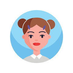 Avatar icon in the cartoon style. The cartoon design of the girl's icon avatar adds a touch of personality and flair, making it a versatile choice for personal profiles. Vector illustration.
