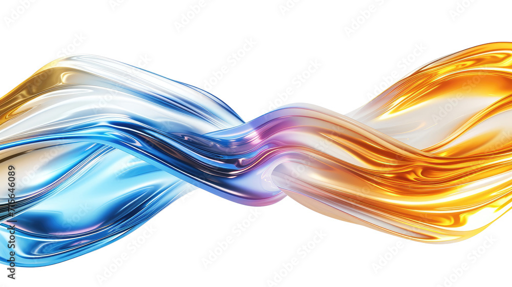 Wall mural 3d abstract modern gradient wave isolated on transparent background