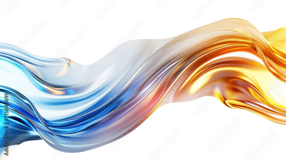 Wall mural 3d abstract modern gradient wave isolated on transparent background