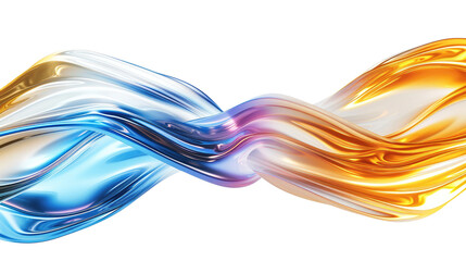 3d abstract modern gradient wave isolated on transparent background