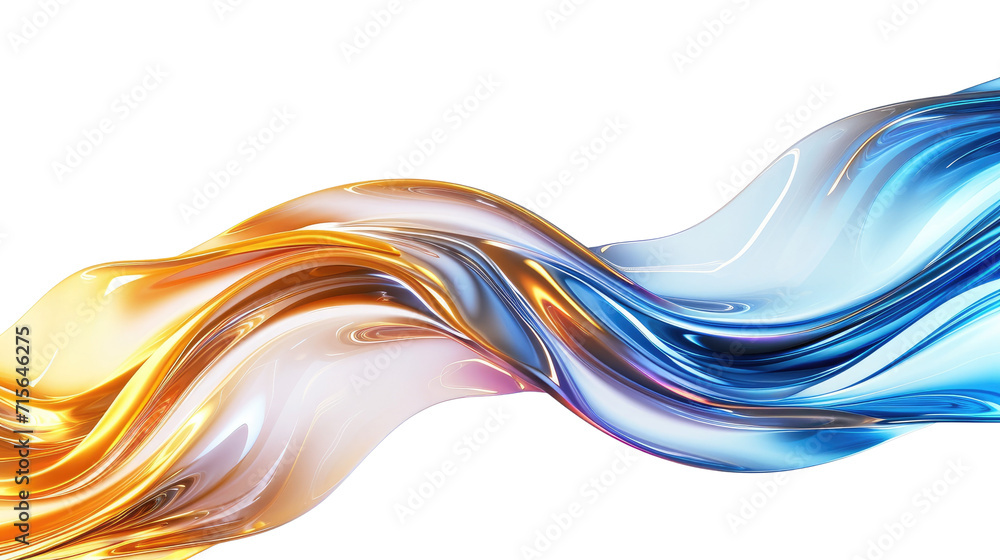 Wall mural 3d abstract modern gradient wave isolated on transparent background