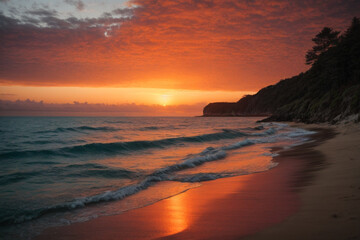 Sunset In Beach Wallpaper