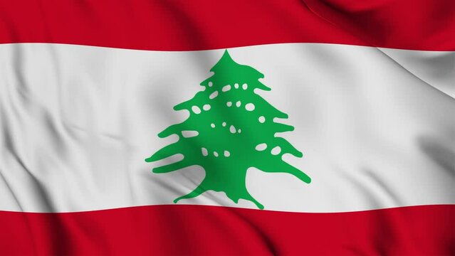Lebanon flag seamless loop animation. The National flag of Lebanon 4k High Resolution.