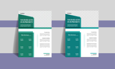  Corporate healthcare and medical cove a4 flyer design template for print.