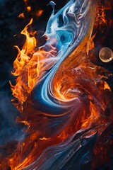 fire flames and water background