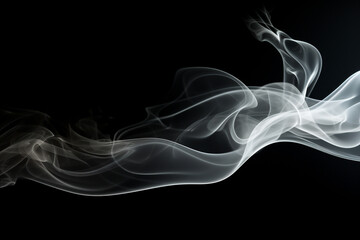 Abstract white smoke in motion. Smoke, Cloud of cold fog in black background. Light, white, fog, cloud, black background