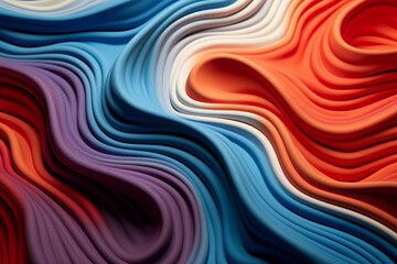 Abstract wavy shapes in colourful line curve motion graphic style