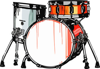 Obraz na płótnie Canvas drums vector design illustration isolated on transparent background 