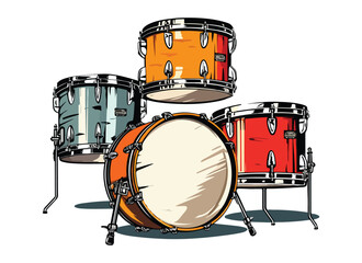Obraz na płótnie Canvas drums vector design illustration isolated on white background