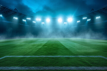 A sports stadium under the lights.