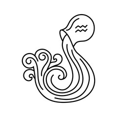 Aquarius color concept. Zodiac sign. Astrology and horoscope.