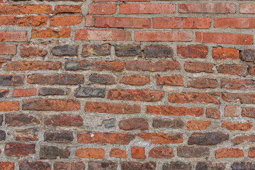 Old red brick wall texture background. Abstract backdrop