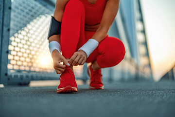 Female runner outdoor in the city