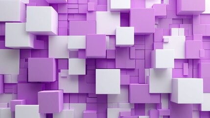 Abstract Purple Cubes Backdrop