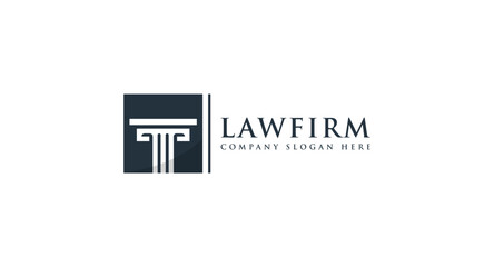 law logo with pillars of justice symbol concept, creative premium of lawyer and law office